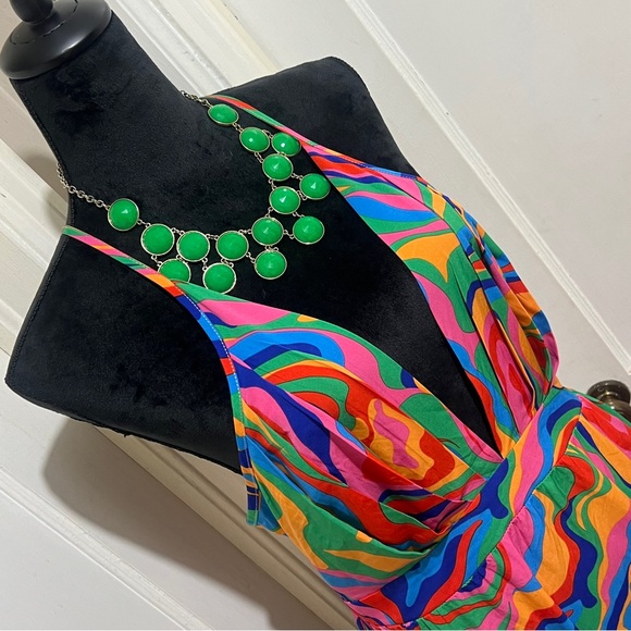 SHEIN Colorful Swirl Backless Dress Womens XL - Picture 8 of 16